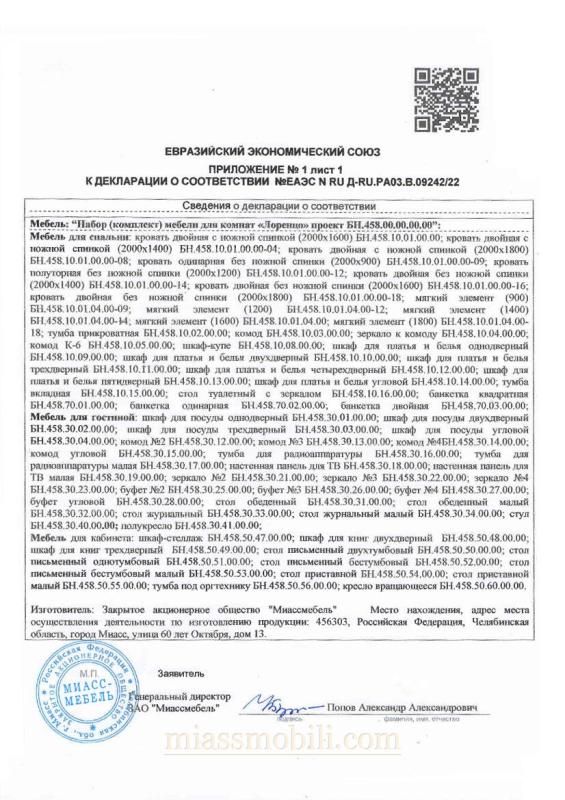 Приложение к декларации Лоренцо