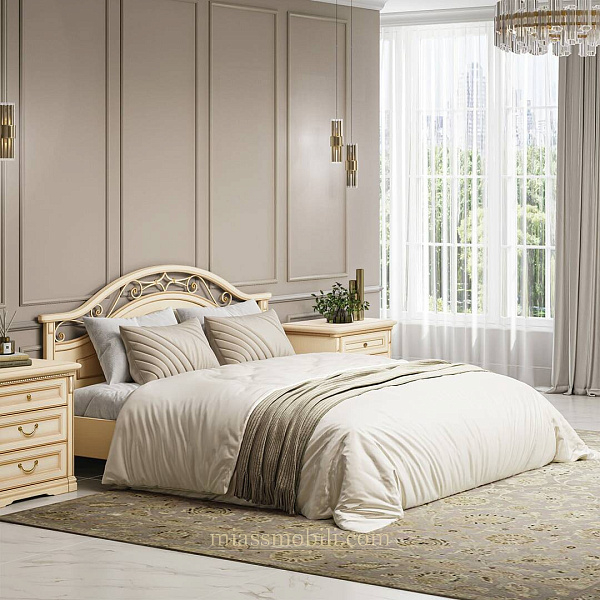 Кровать двойная (1800х2000) Joconda крем без ножной спинки, вариант №1