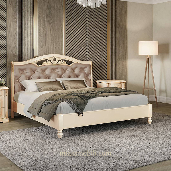 Кровать двойная (1600x2000) с кутанной головной и без ножной спинки