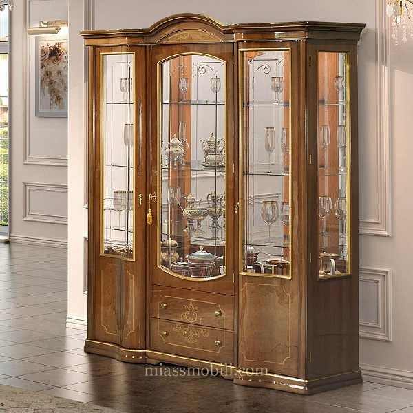 Витрина трехдверная Floriana орех